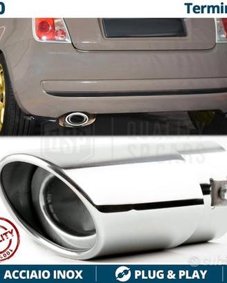 TERMINALE di Scarico OVALE per FIAT 500 Cromato