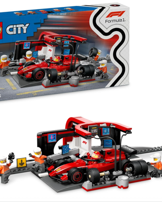 LEGO City Pit Stop e Meccanici con Monoposto Ferra