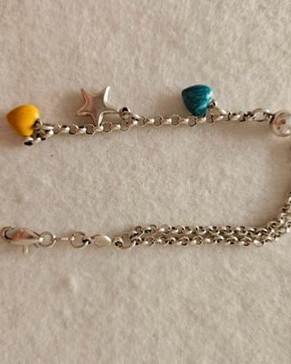 Bracciale bambina con cuori e stelle