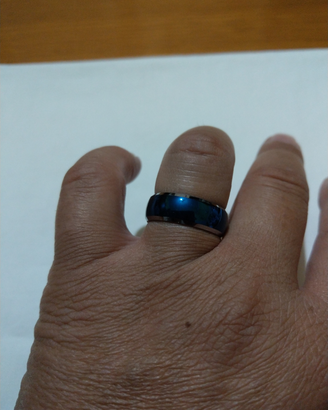 Anello in tungsteno misura 10 colore blu