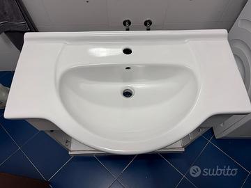 Lavabo bagno in ceramica bianca 85×50 cm