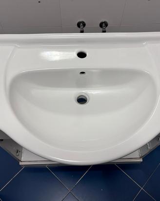 Lavabo bagno in ceramica bianca 85×50 cm