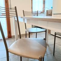 Tavolo moderno  - Olmo e Bianco Lucido 130(170)x85