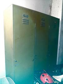 Armadio spogliatoio industriale anni 60 verde mili