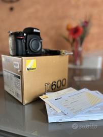 Nikon D600 Reflex Full Frame body only come nuova