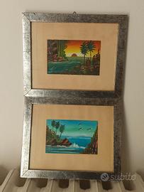 quadri con cornice argentata con mare