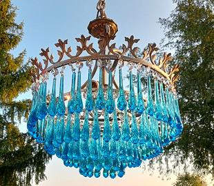 Lampadario in vetro di Murano stile Venini 