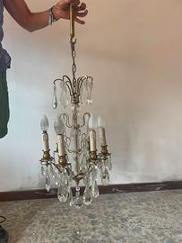 Lampadario vintage a mongolfiera 6 luci in vetro