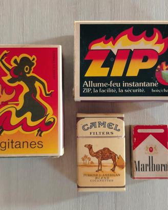 Fiammiferi Anni 80 / Gitanes, ZIP, Camel, Marlboro