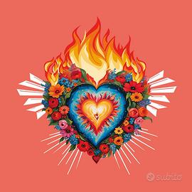 Stampa cuore sacro disponibile in più colori