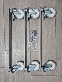 KALLAX Set di rotelle color argento 4x48 cm