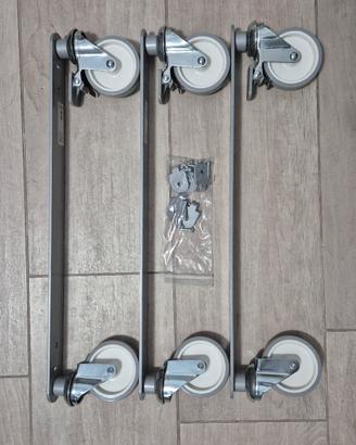 KALLAX Set di rotelle color argento 4x48 cm