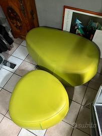 Set puff modulare pelle sky verde 8 sedute nuovi m