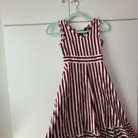 vestito MONNALISA bianco e rosso a strisce