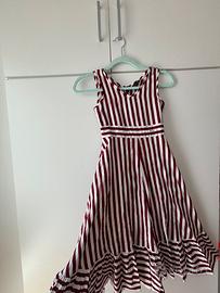 vestito MONNALISA bianco e rosso a strisce