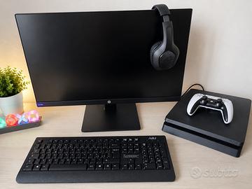 Ps4 slim+Monitor HP 24” +tastiera+cuffie+controlle