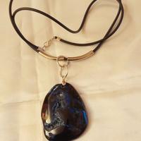 Collana con ciondolo in pietra pietersite naturale