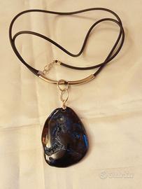 Collana con ciondolo in pietra pietersite naturale