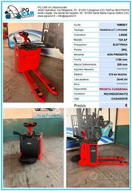 Transpallet con pedana Linde T20 AP – Batteria 375