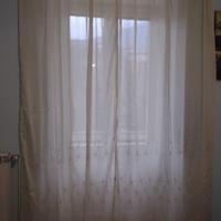 tende 2 pezzi Ricamata 150x290 cm misto lino nuovo