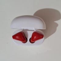 Cuffie auricolari bluetooth rosse e bianche