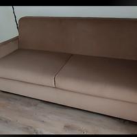 divano letto vellutino marrone due piazze