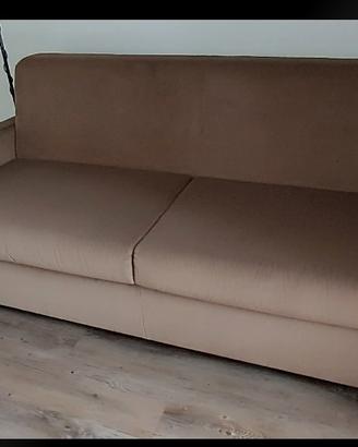 divano letto vellutino marrone due piazze