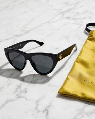 Occhiali neri Gucci cat eye GG oro originali