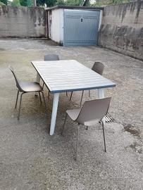 tavolo allungabile plastica con sedia 