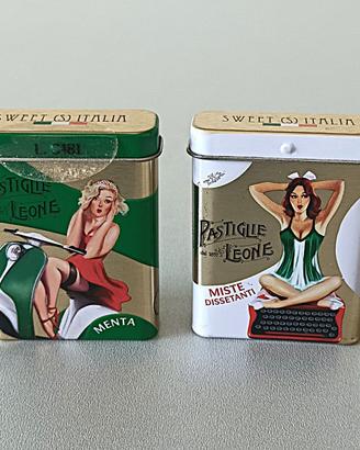 Scatole di latta "Pastiglie Leone" (Menta - Miste