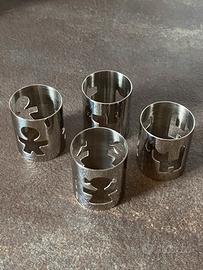 Set 4 Portatovaglioli Alessi "Girotondo"  inox