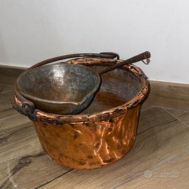 Paiolo Antico in Rame con Ramaiolo