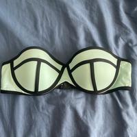 Fascia bikini triangl celeste nero