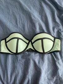 Fascia bikini triangl celeste nero