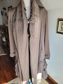 giacca spolverino Degradé marrone fango cotone