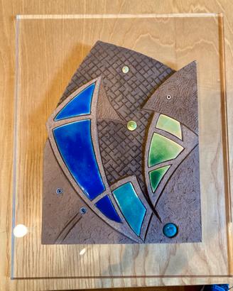 Piastra in ceramica Raku da appendere