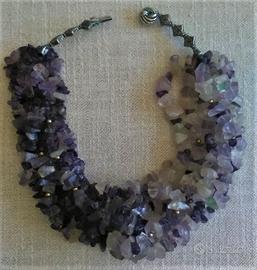 Girocollo collier 6 fili AMETISTE bicolori 130gr