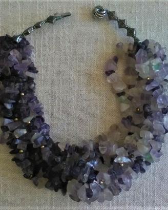 Girocollo collier 6 fili AMETISTE bicolori 130gr