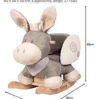 Asinello cavallo a dondolo legno peluche altalena