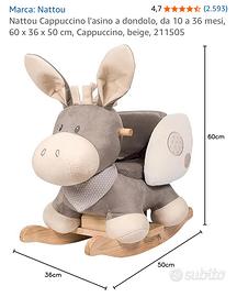 Asinello cavallo a dondolo legno peluche altalena