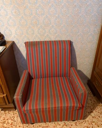 Poltrona vintage rosso/grigio