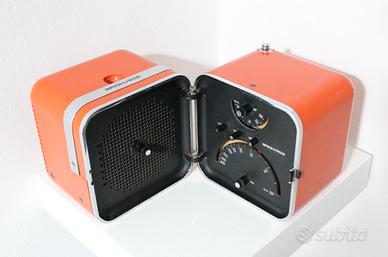 Brionvega TS502 Radio Cubo Arancione tasto CAF