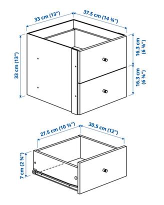 Inserto 2 cassetti Kallax Ikea