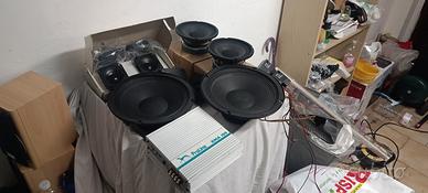 materiale hi-fi VHS musicassetta subwoofer casse 