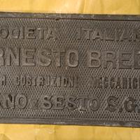 targa locomotiva Ernesto Breda inizi 900 Fs