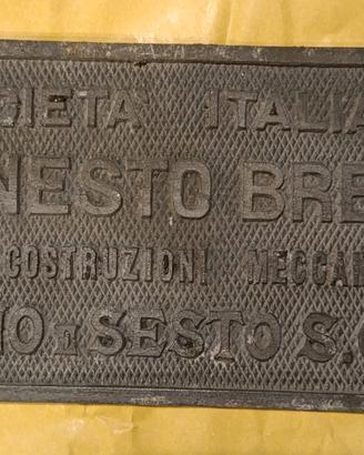 targa locomotiva Ernesto Breda inizi 900 Fs