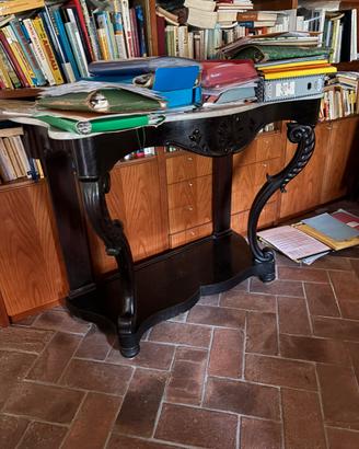 Consolle in legno e marmo