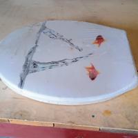 Copriwater Decorativo con Fantasia Pesci e Acqua