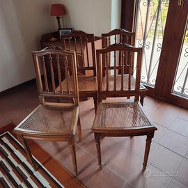 Sedie Antiquariato gruppo 4 sedie primi 900