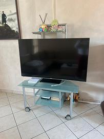 Porta TV Calligaris vetro e metallo con ruote